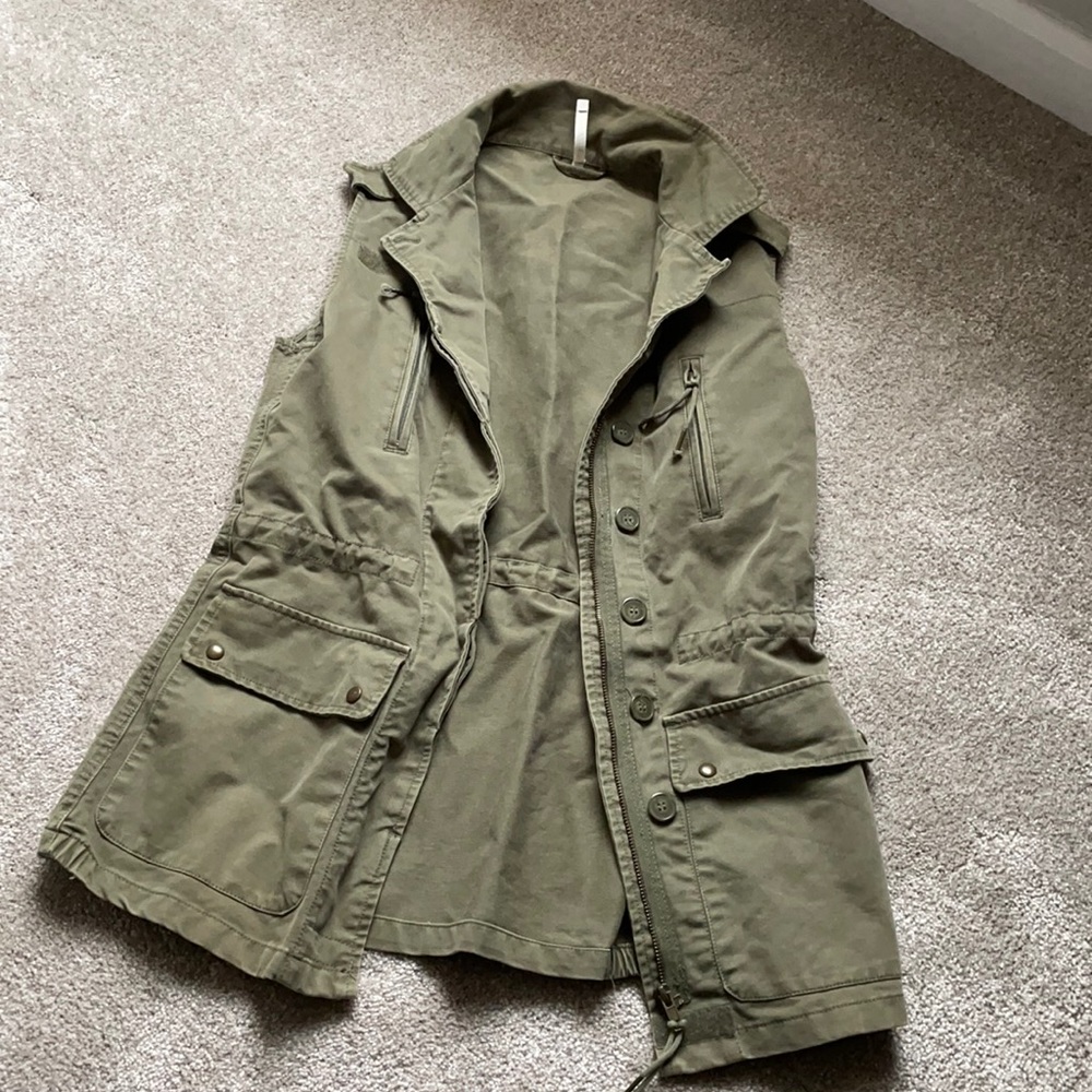 Green canvas vest